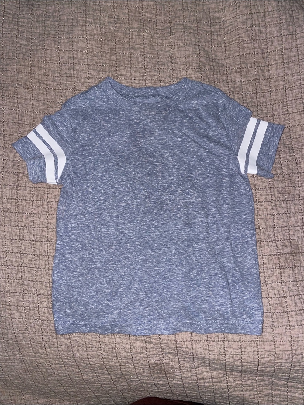 jumping beans Heather Blue Short Sleeve Tee with White Sleeve Stripes